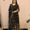 Peaceful Black Color Georgette Sequence Embroidery Gown