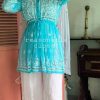 Peaceful Blue Color Georgette Embroidery Mirror Salwar Suit