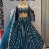Peaceful Royal Blue Georgette Multi Needle Work Lehenga Choli