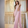 Perfect Baby Pink Color Georgette Sequins Embroidery Saree