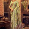 Perfect Green Color Kashmiri Running Thread Zari Work Saree
