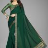 Perfect Green Color Vichitra Silk  Rich Pallu Jacquard Border Saree