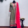 Perfect Grey Color Georgette Embroidered Sequence Salwar Suit