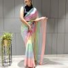 Perfect Rainbow Color Chiffon Zari All Over Rainbow Shade Saree