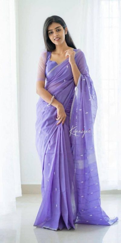 Perfect Violet Color Soft Lilian Slab Jacquard All Over Saree