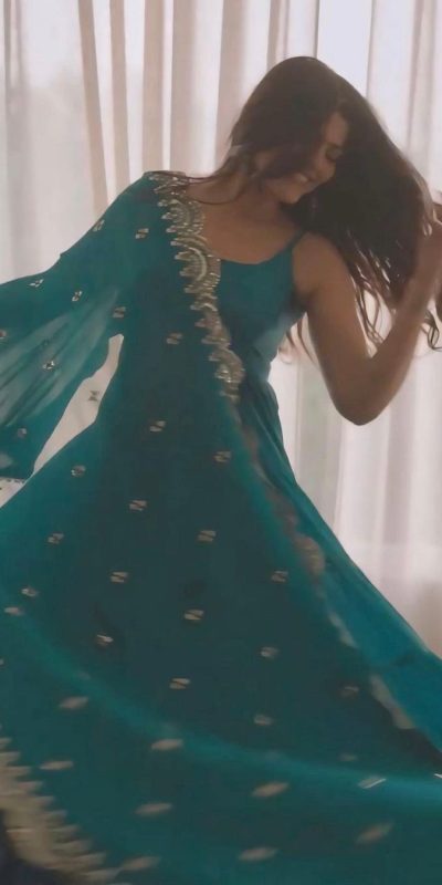 Pretty Blue Color Chinon Embroidery Sequence Anarkali Suit