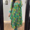 Pretty Green Chinon Printed & Sequence Embroidery Salwar Suit