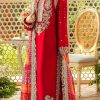 Pretty Red Color Georgette Embroidery Sequence Salwar Suit