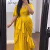 Pretty Yellow Color Choline Embroidery Sequence Lehenga Choli