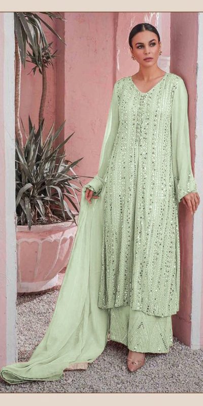 Special Green Color Georgette Embroidered Sequence Salwar Suit