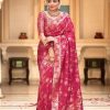 Splendorous Pink Color Soft Lichi Silk Jacquard On All Over Saree