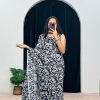 Stylish Black Color Georgette Digital Printed Work Saree