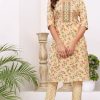Sublime Cream Color Cambric Cotton Print Embroidery Work Kurti