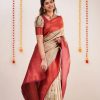 Sublime Golden Color Soft Silk Copper Zari Design Spread Saree