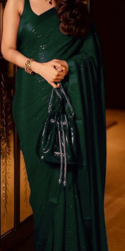 Sublime Green Color Georgette Thread Sequence Work Saree