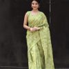Sublime Green Color Linen Beautiful Digital Printed Work Saree