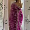 Sublime Purple Color Organza Embroidery Thread Saree