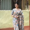 Sublime Sky Blue Color Linen Beautiful Digital Printed Work Saree