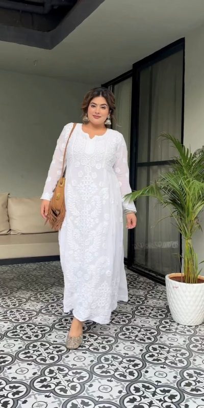 Sublime White Color Reyon Thread Sequence Work Salwar Suit