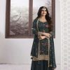 Superb Green Vichitra Digital Print Embroidery Work Salwar Suit