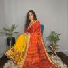 Superb Yellow Color Chiffon Material Double Shaded Saree