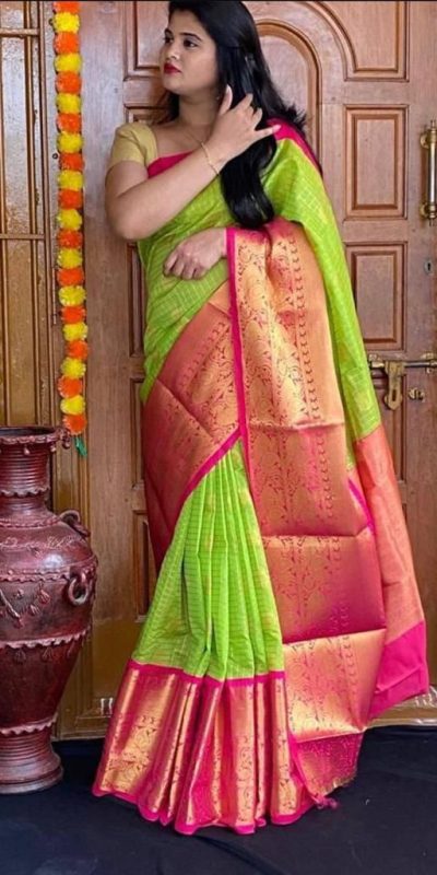 KP 4005 Green Color Soft Lichi Silk Jacquard On All Over Saree Casual, Party Wear, Wedding, Events Etc. Expected Delivery 4-6 Working Days @1449/- | Designer Sarees, Sarees, Bollywood Sarees, Creative Sarees, Embroidered Sarees, Ethnic Saree, Modern Digital sarees, Party Wear Sarees
