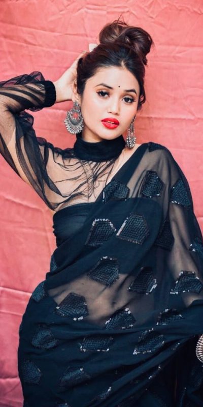 Elegant Black Color Georgette Digital Printed All Over Saree