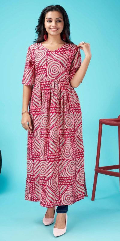 Glamorous Pink Color Rayon Foil Print With Dori Pattern Gown