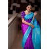 Graceful Purple Color Soft Lichi Silk Jacquard All Over Saree