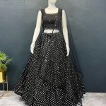 Grand Black Color Georgette Embroidery Work Lehenga Choli