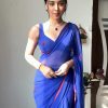 Grand Royal Blue Color Soft Georgette Silk Design All Over Saree