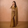 Madhuri DiXit Golden Color Georgette Sequins Embroidery Saree