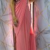 Majestic Pink Color Faux Georgette Sequence Embroidery Saree