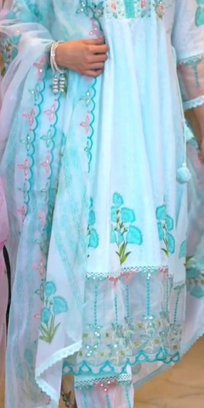 Majestic Blue Color Georgette Embroidery Sequence Work Gown