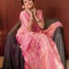 Mesmerizing Pink Color Soft Lichi Silk Jacquard All Over Saree