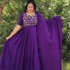 Mesmerizing Violet Color Georgette Embroidered Anarkali Suit