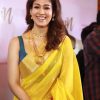 Nayanthara Yellow Color Soft Lichi Silk Jacquard All Over Saree