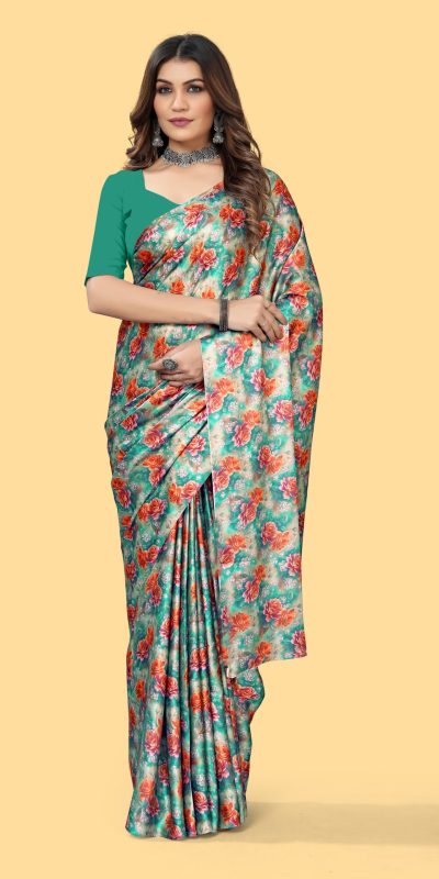 Nice Green Color Devsena Soft Silk Digital Printed Work Saree
