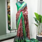 Nice Red Color Dola Silk Patola Print Foil Work Patta Saree