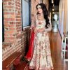 Pretty White Color Georgette Embroidery Diamond Anarkali Suit