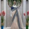 Stylish Cream Color Tissue Silk Thread Sequence Work Saree