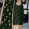Sublime Green Color Faux Georgette Embroidery Salwar Suit