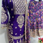 Sublime Violet Color Heavy Chinon Silk Sequins Salwar Suit