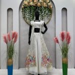 Superb White Color Georgette Thread Sequence Salwar Suit