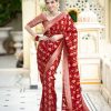 KP 5079 Red Color Soft Lichi Silk Jacquard On All Over Saree Casual, Party Wear, Wedding, Events Etc. Expected Delivery 4-6 Working Days @1449/- | Designer Sarees, Sarees, Bollywood Sarees, Creative Sarees, Embroidered Sarees, Ethnic Saree, Modern Digital sarees, Party Wear Sarees
