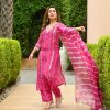 Aglow Pink Color Georgette Digital Printed Embroidery Salwar Suit