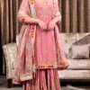 Artful Pink Color Georgette Embroidery Sequence Salwar Suit