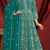 Beautiful Peacock Green Color Georgette Embroidery Salwar Suit