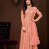 Charm Light Orange Color Vaishnavi Net Embroidery Sharara Suit