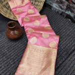 Dazzling Baby Pink Color Organza Silk Beautiful Gold Zari Saree